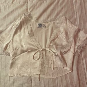 white lace silk princess polly tie top